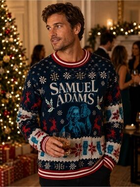 Samuel Adams Tipsy Elves Christmas Party Sweater Mens M